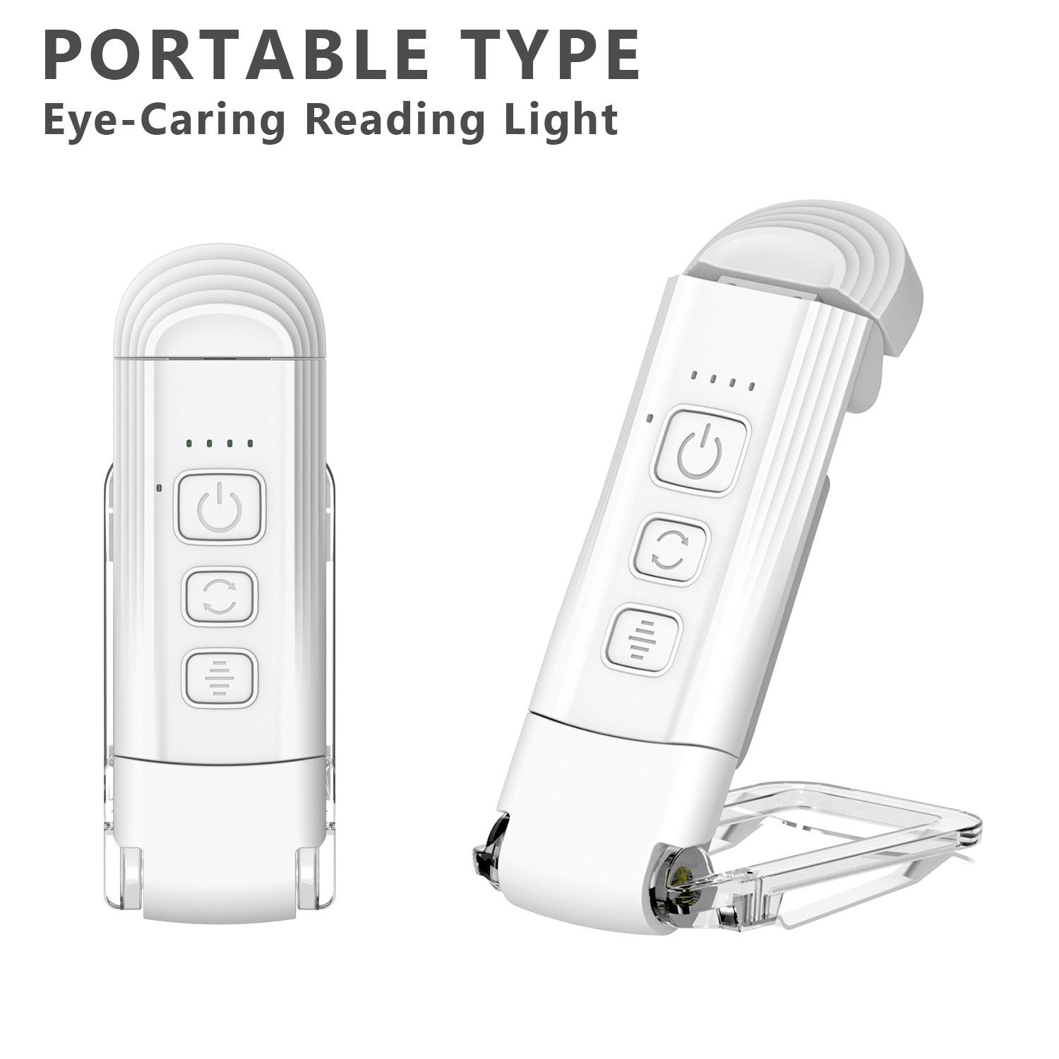

USB Rechargeable LED Book Light: Portable, Eye-Friendly Clip-On for Night Reading белый