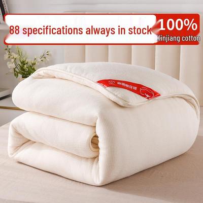 Verdickte Naturbaumwoll-Steppdecke - 100% Xinjiang-Baumwolle, Mull, für Herbst & Winter