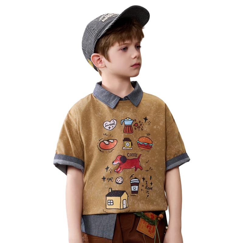 ASK JUNIOR Boys  Lightweight Breathable Short Sleeve T-Shirt 140