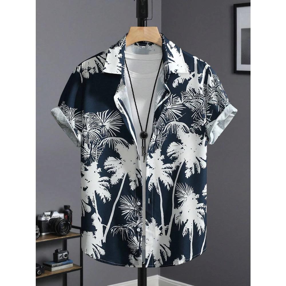Hawaiian Shirt Man Print Casual Thin Beach Slim Fashion Shirt High Quality Luxury Black Social Vintage Funny Oversized Clothes