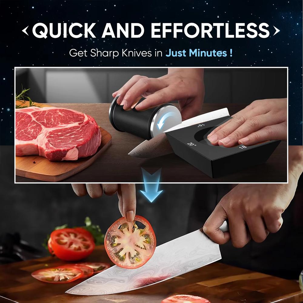 Rolling Knife Sharpener 4-Sided Magnetic Knife Sharpening Tool for Home Professional Chefs Kitchen Knives Essentials Reusable