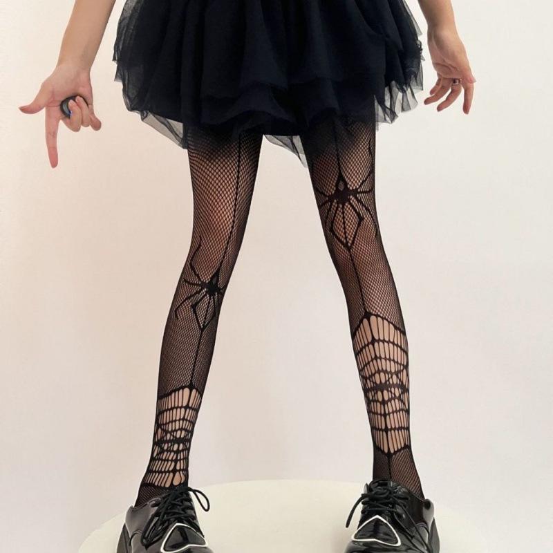 Retro Leopard Print Jacquard Pantyhose - Women's Sexy Slimming Mesh Silk Stockings in Black