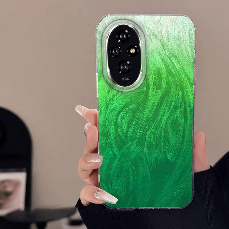 Case For Honor 400 Lite X9c X9a X8a 200 Pro 200 Lite 5G  Phone Cover Advanced Gradient Green Yellow Luxury Protective TPU Bumper