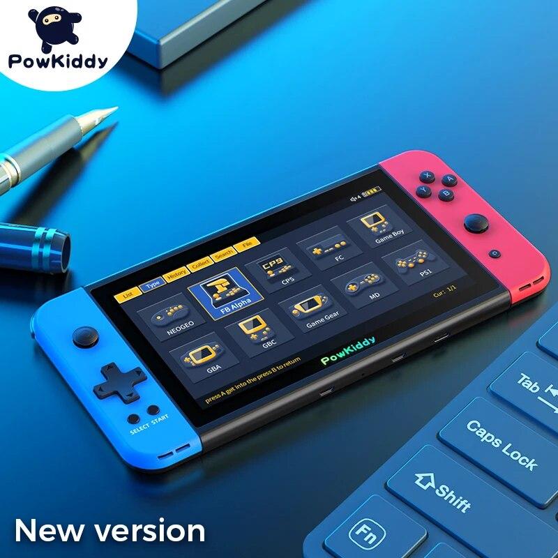 

POWKIDDY X70 7-дюймовая портативная игровая консоль 3D Rocker Ретро игровая консоль Симуляторы для CPS/FC/SFC и т. д. Подарки для детей