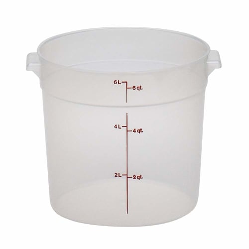 

CAMBRO Round Food Container RFS6PP, Translucent Polypropylene, USA, AHC5604