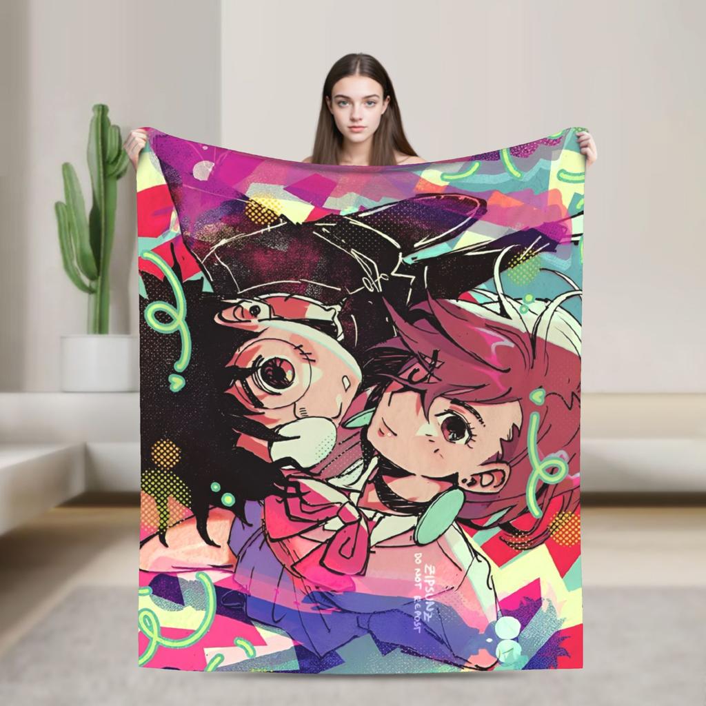 Turbo Granny Dandadan Anime Blanket Street Trend Plush Throw Blanket For Living Room Airplane Travel Flannel Bedspread Bed Cover