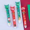 1 Piece Cute Ballpoint Pen Press Cartoon Reindeer Grandfather Multicolor 10 In 1 Colors Stationery School Office Supplies