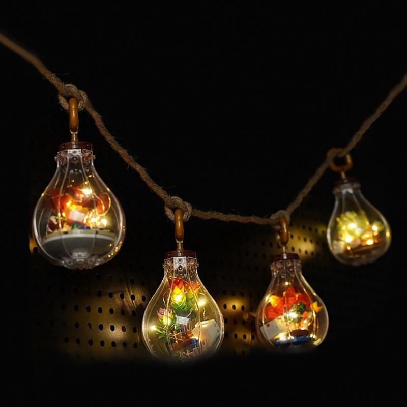 Kreatív Szukkulens Izzó Építőkockák Örök Virág Összeszerelő Kockák Lakásdekoráció Lány Ünnepi Ajándékok Gyerekjátékok