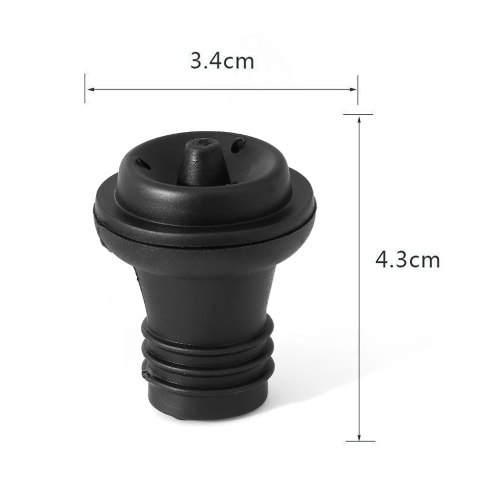 1/5PCS Home Bottle Black Wine Stopper Rubber Pump Preserver Vacuum Suction