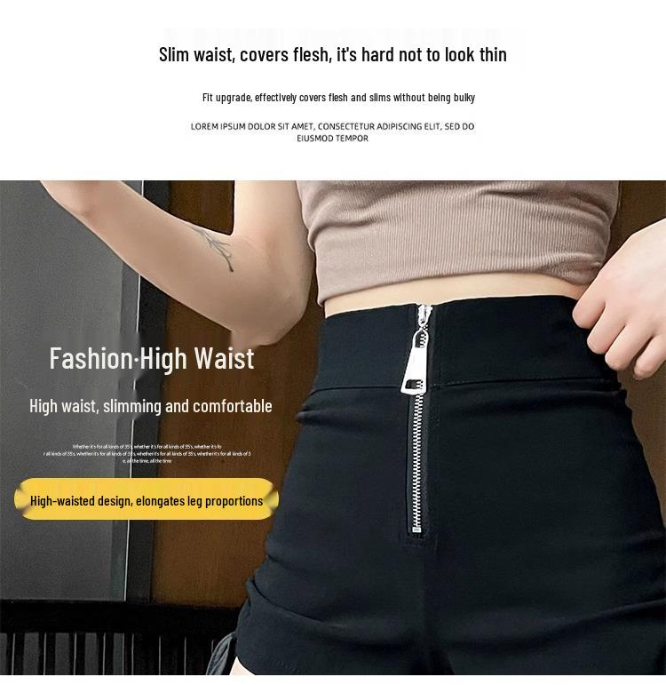 Black High Waist Ruched Drawstring Booty Shorts - Trendy Slim Fit Thong-Style for Spring