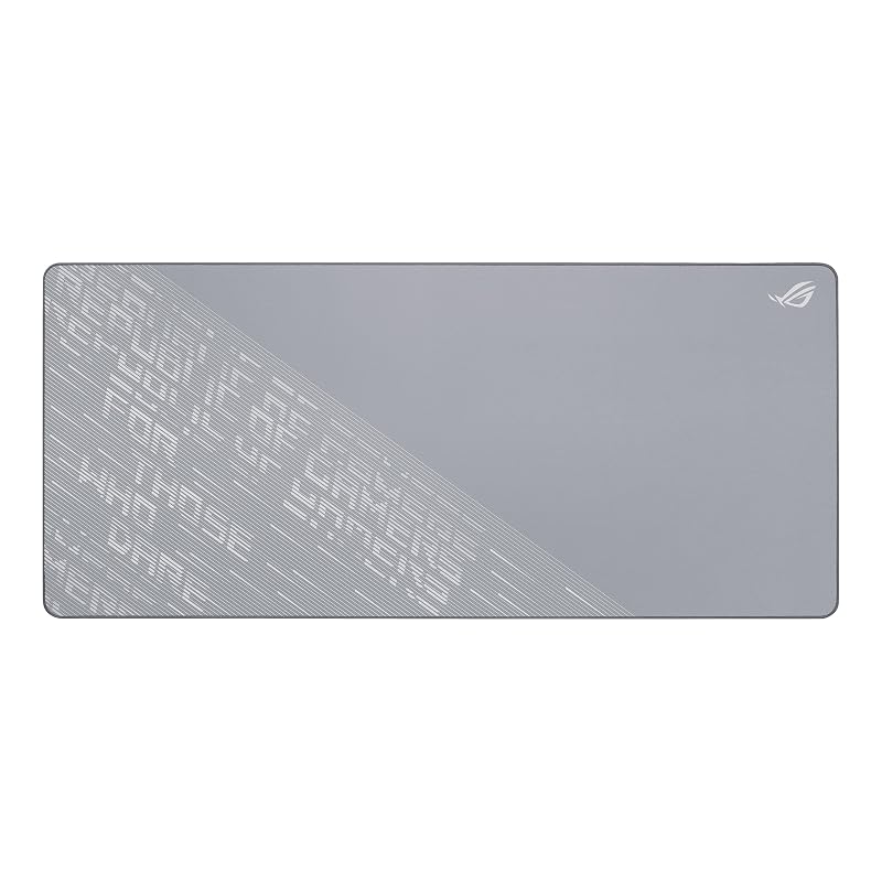 ASUS ROG Scabbard II Arctic Gray XXL Mousepad / Extra Large Gaming Mousepad / Water Resistant / Oil Resistant / Dustproof / Fray-Resistant Flat