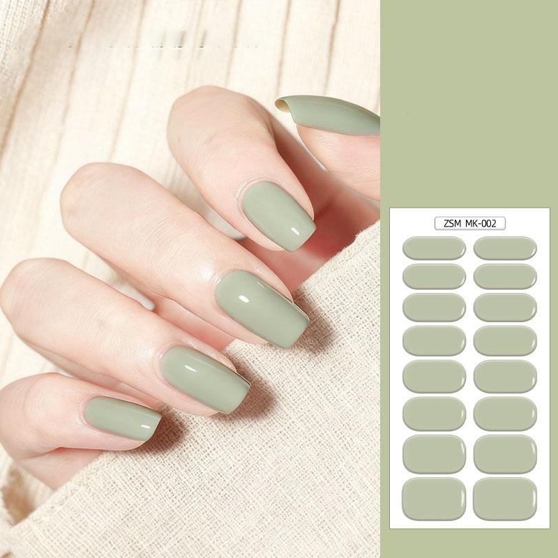 3PCS Solid Color No-Bake Gel Nail Stickers, Easy Application, Long-Lasting