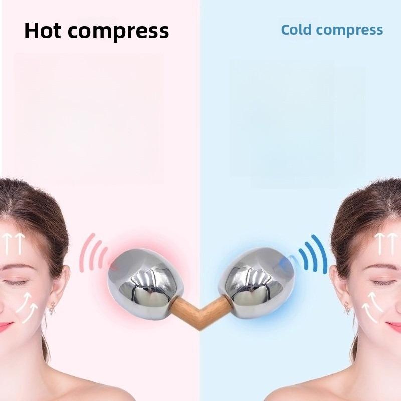 1pc Beauty Massage Instrument Stainless Steel Ice Hammer Hot Cold Compress Skin Lifting Relief Eye Fatigue Tool