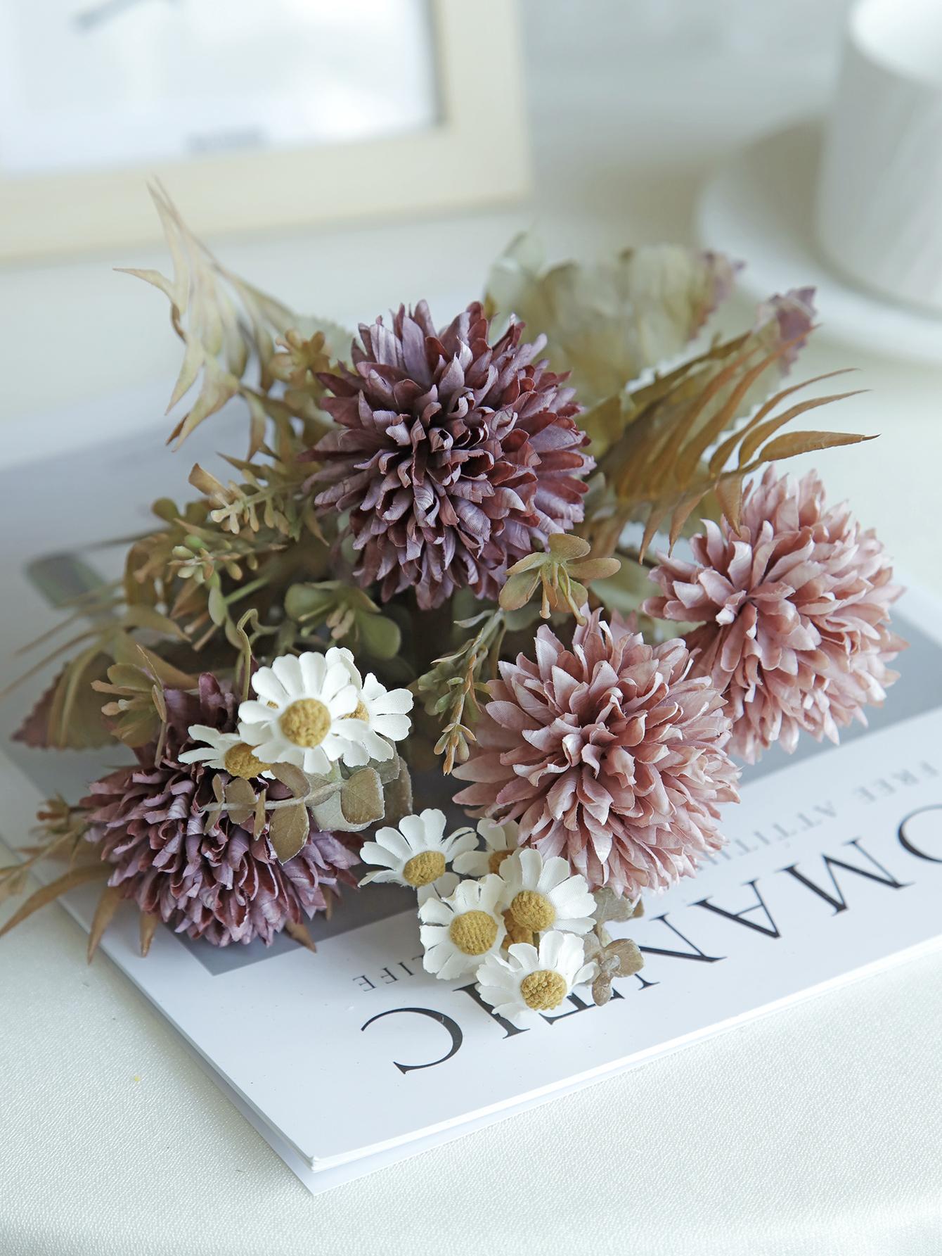 

1Pc Silk Chrysanthemum Artificial Flowers Wedding Home Christmas Room Decor Bridal Bouquet Table Centrepiece Lovely Vase Fillers 1PC