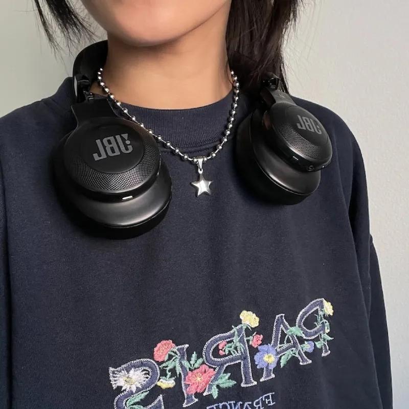 

New Steel Star Pendant Necklace for Men Women Y2K Hip Hop Cool Hot Girls Beads Chains Choker Korean Fashion Zircon