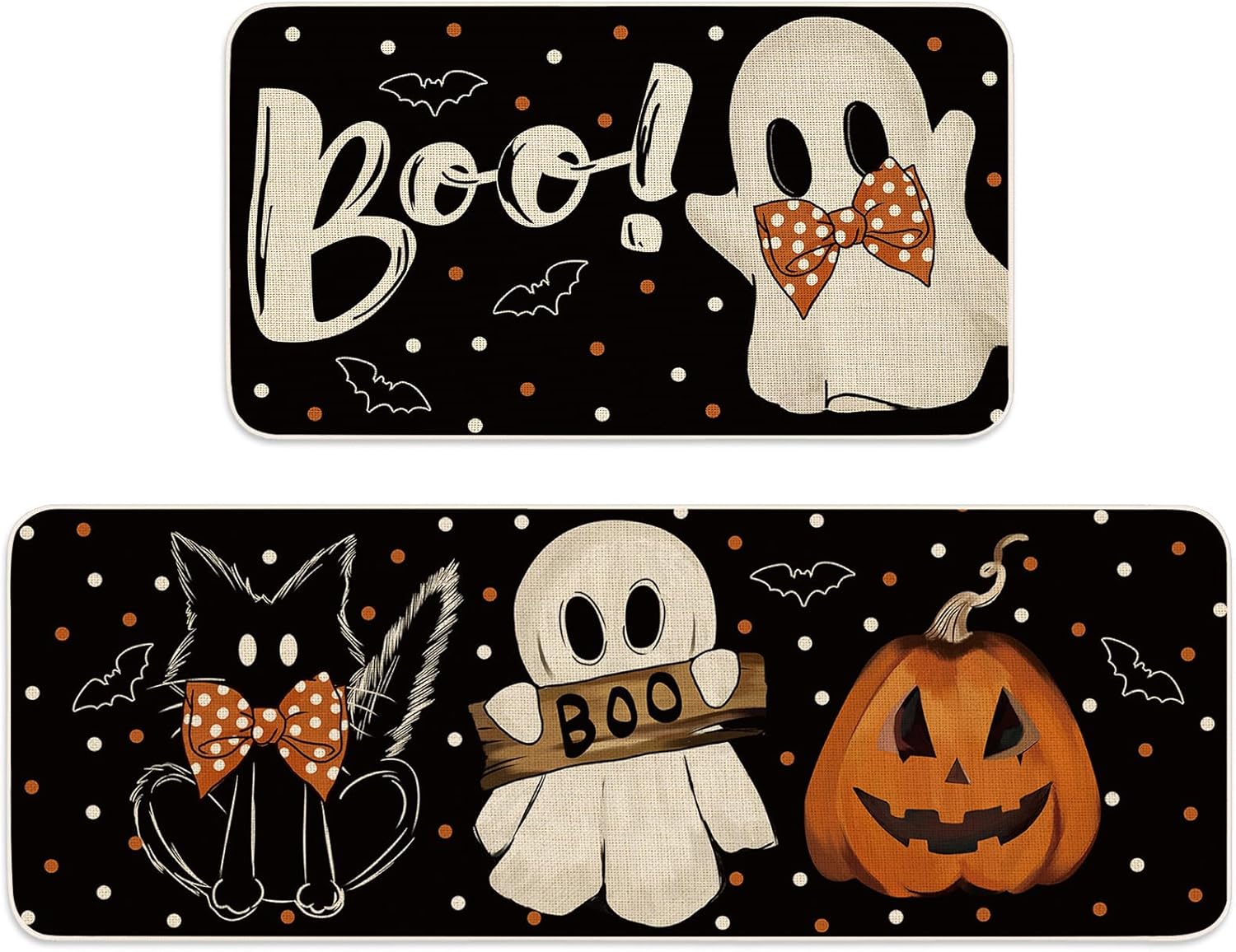 

VIKAMA 1/2Pcs Halloween Kitchen Floor Mat Easy To Maintain Corridor Carpet Indoor and Outdoor Entrance Door Mat Home Decoration 40x60cm1pc