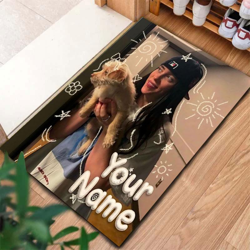 Billie Eilish Custom Name Carpet Rug for Living Room Bedroom Home Sofa Decoration,Kids Play Non-slip Floor Mat