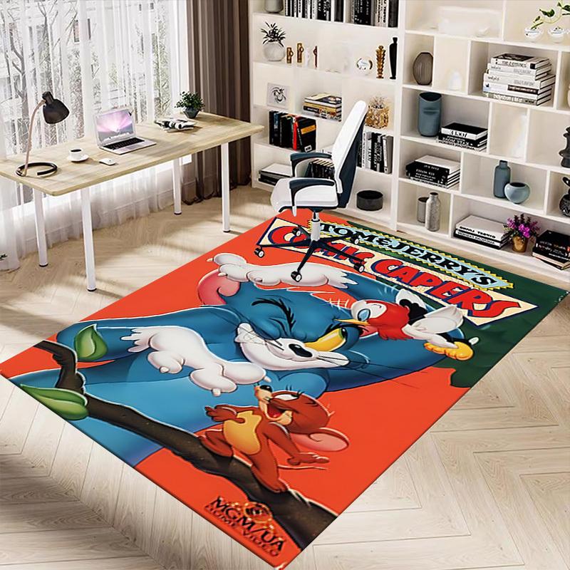 1ks Koberec Tom a Jerry's Comic Capers, pro dekoraci domova a kanceláře, Koberec pod židli k psacímu stolu, Slavnostní dárek, Koberec do konferenční místnosti L1266