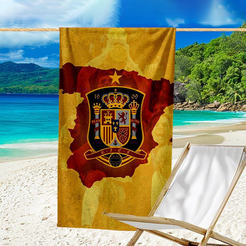 Spanish National Emblem Printed Beach Towel, Super Soft Microfiber, Perfect Gift Birthday, for Pool, Beach, Travel, for Family and Friends
