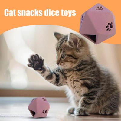 Cat Treat Dispenser Dice Interactive Feeder Toy Polyhedral Dice Fun Treat Dispenser Cat Puzzle Toy for Cats Kitten Training Enrichment Game