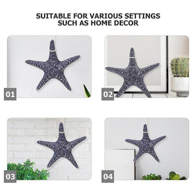 Large Resin Sea Star Wall Hanging Decor Mediterranean Style 2Pcs for Home