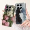 For Xiaomi 14T Pro Case Stylish Flowers Cartoon Cover Shockproof Soft TPU Phone Case For Xiaomi Mi 14T Pro Mi14T 5G Fundas Coque