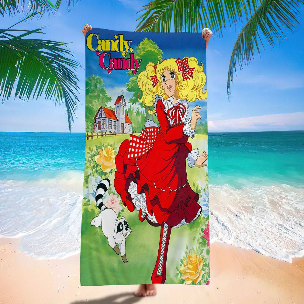 Candy Candy Anime Anime Beach Swimming Towel Soft Absorbent Washcloth Children's Gifts For Kids Travel Camping Gym