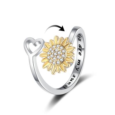Europäischer & Amerikanischer Minimalistischer Drehbarer Sonnenblumenring für Damen