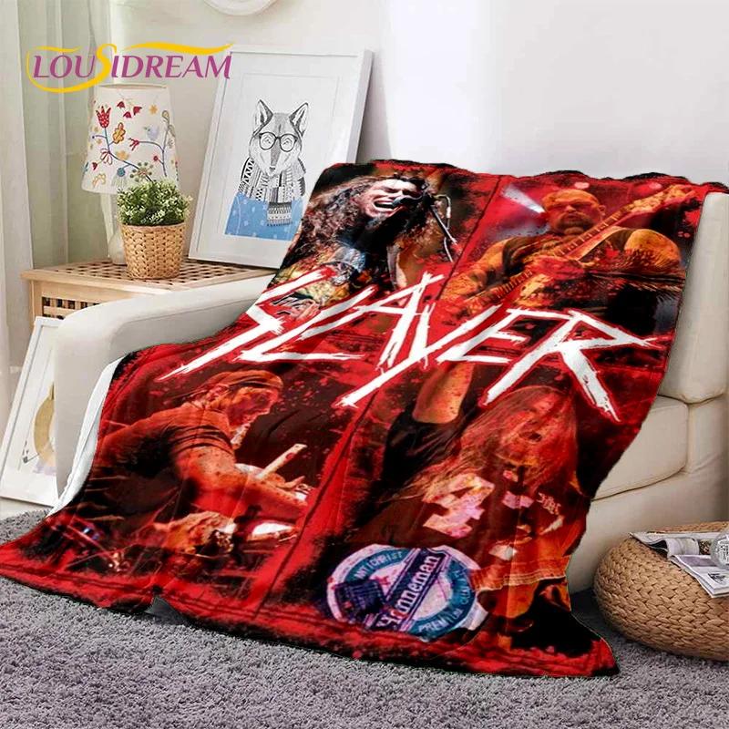 3D Rock Slayer Heavy Metal Band Soft Flannel Blankets,Throw Blanket Comfortable Blanket for Picnic Beds Sofa Home Bedroom Gifts
