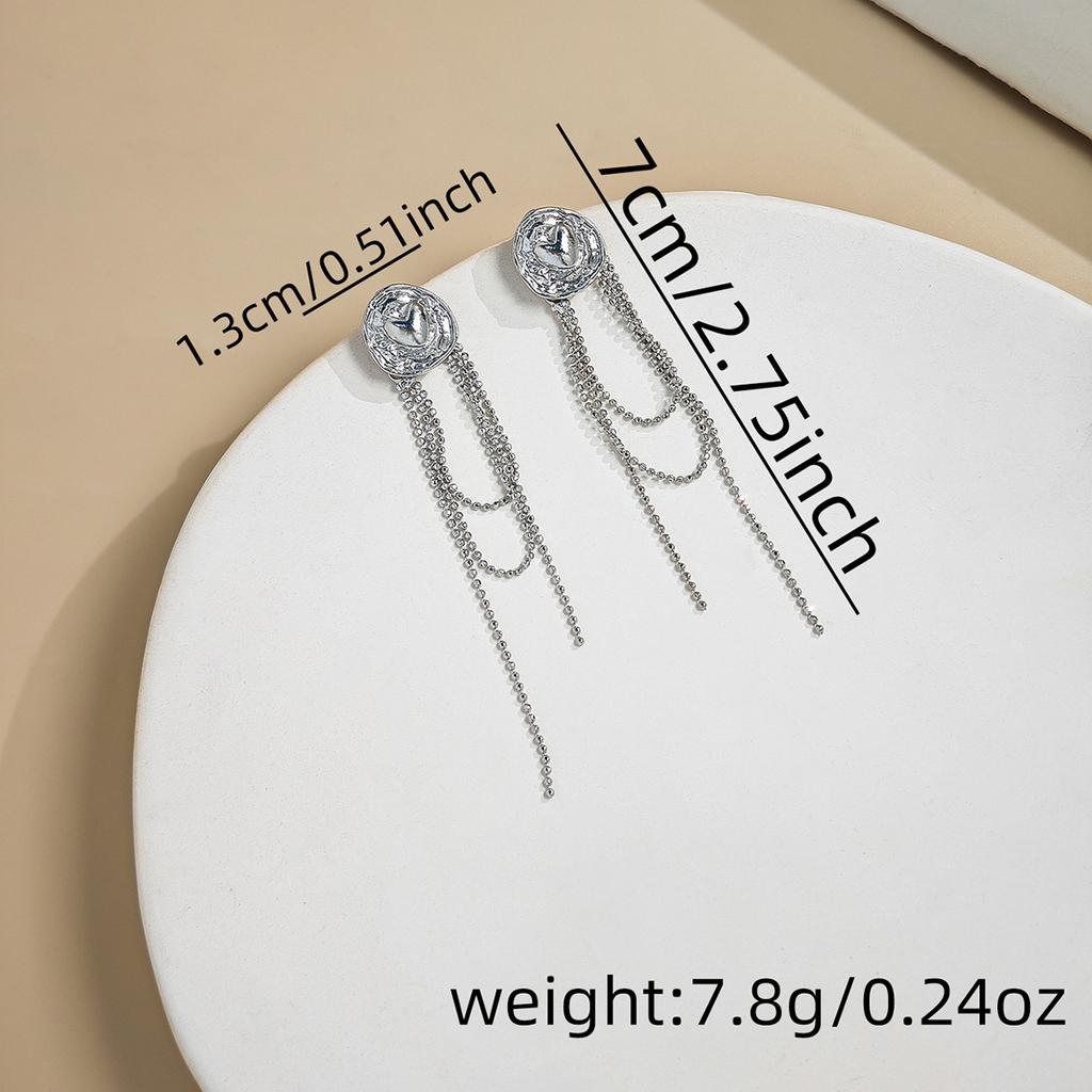 Fashionable Tassel Earrings with Shimmering Zircons for Trendy Girls
