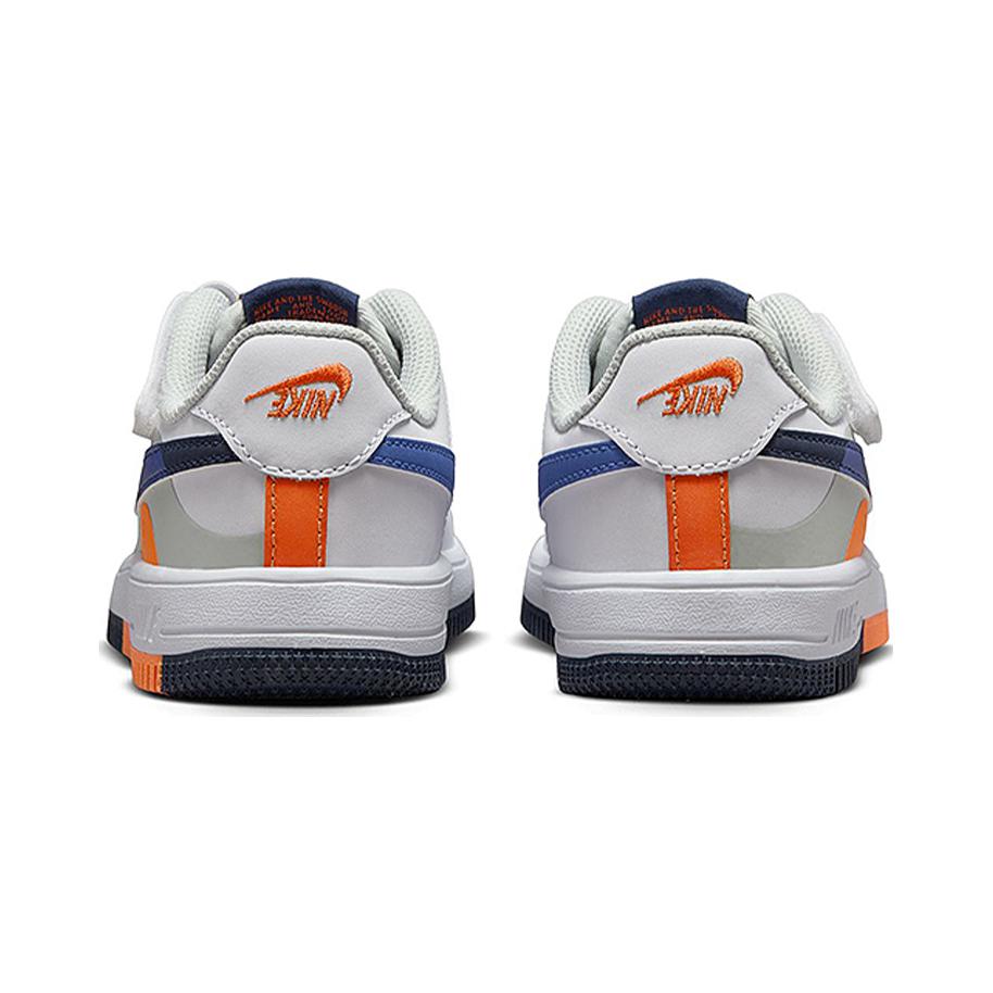Nike Force 1 Low EasyOn LV8 2 PS Upside Down Kids Sneakers White Light-Silver Astronomy-Blue FN0410-002
