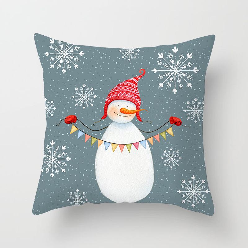 Santa Claus Christmas Tree Pillow Cover Cushion Cover Home Soft Decor