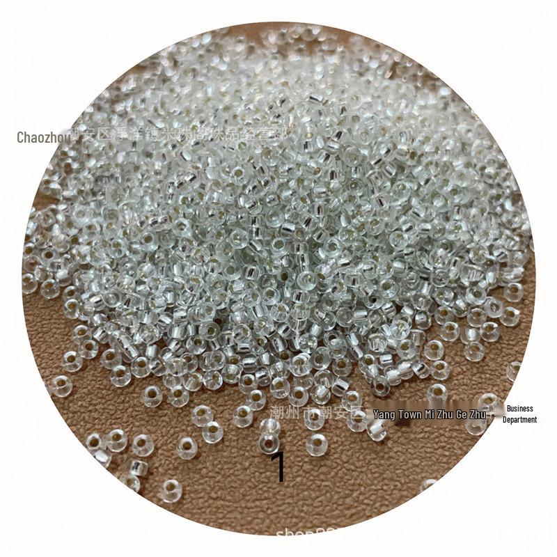 MIYUKI Transparent Gold Glass Seed Beads with Silver Lining