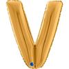 Foil Balloon Letter V, 66Cm, Gold