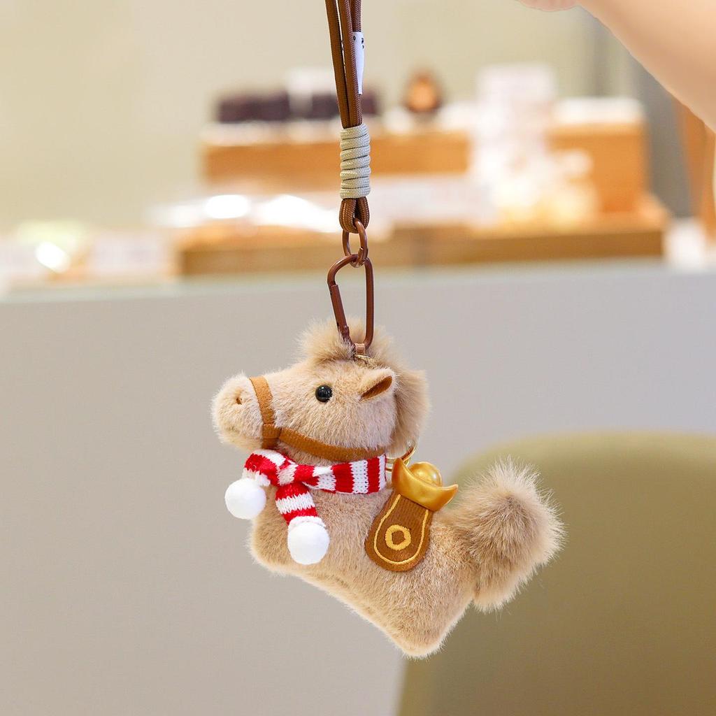 Sternzeichen-Pony-Taschenanhänger Jahr des Pferdes: Plüsch-Maskottchen-Puppe mit Yuanbao für Wohlstand