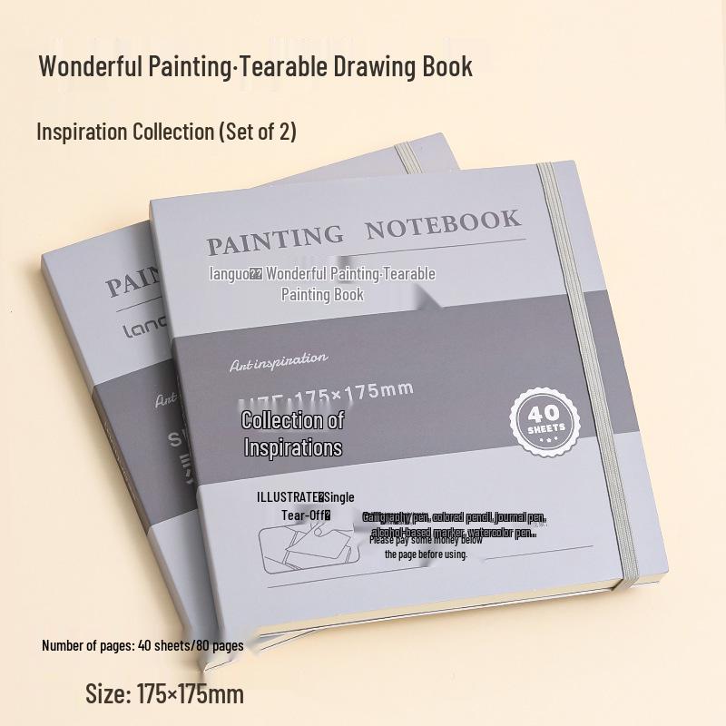 Blue Fruit Acrylic Cardstock Drawing & Doodling Mini Watercolor Pocket Book with Thickened Blank Pages
