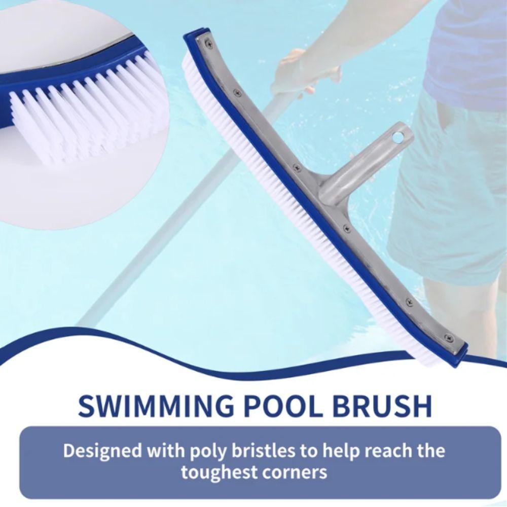 18 Inch Swimming Pool Brush Stainless Steel Brush Pool Spa Cleaning Brush  Floor Cleaning