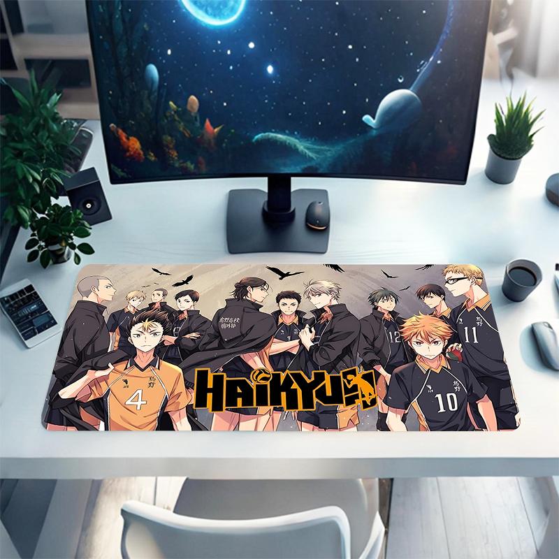 1Pc Haikyuu Team Spirit Gaming Mouse Pad Keyboard Desk Mat Non-slip Rubber Lock Edge Waterproof Computer Mousepad for Office Home Decor S1952