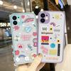 Silicone cartoon cute applicable Apple 14pro max painted 12pro mobile phone case TPU frame 12 protective case