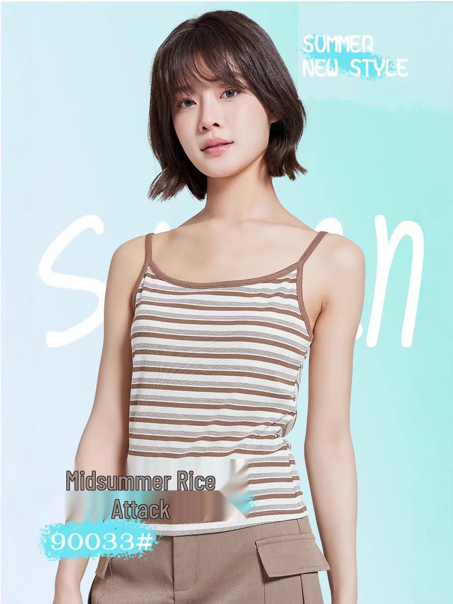 

2026 Trendy Women s Striped Knit Camisole: Slim Fit, Flattering & Versatile Summer Wear One Size (recommended 90-130 jin)