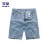 ROMON Men's Summer Loose Fit Distressed Denim Shorts