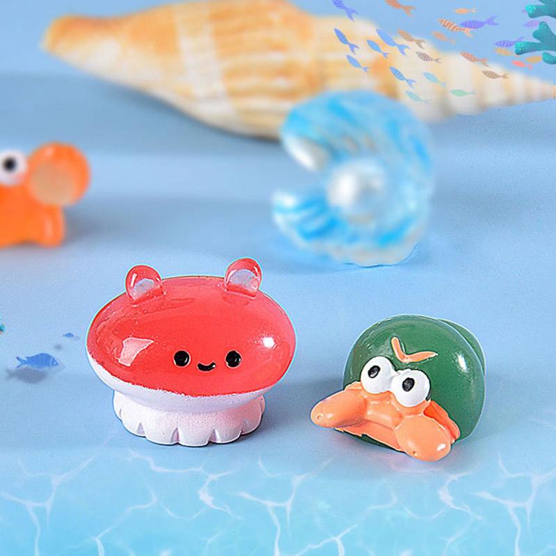 Miniaturas de animales marinos de resina luminosa en la oscuridad, adorno en miniatura para pecera, jardín, casa de muñecas, accesorios