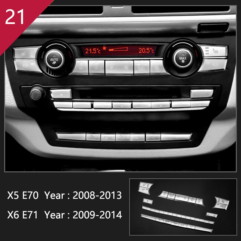 AAACH1 For BMW X5 X6 E70 E71 Accessories Car Interior Air Conditioning CD Console Panel Cover Decoration Trim Carbon Fiber Car Styling