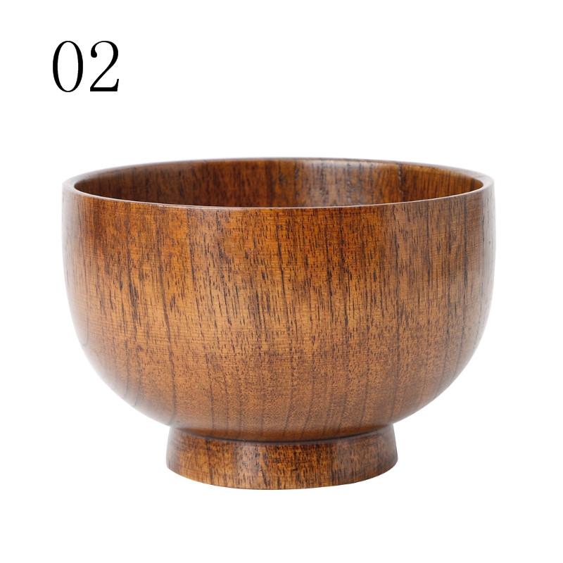 1Pc Wooden Bowl Japanese Style Wood Rice Soup Bowl Salad Bowl Food Container Large Small Bowl for Kids Tableware Wooden Utensils