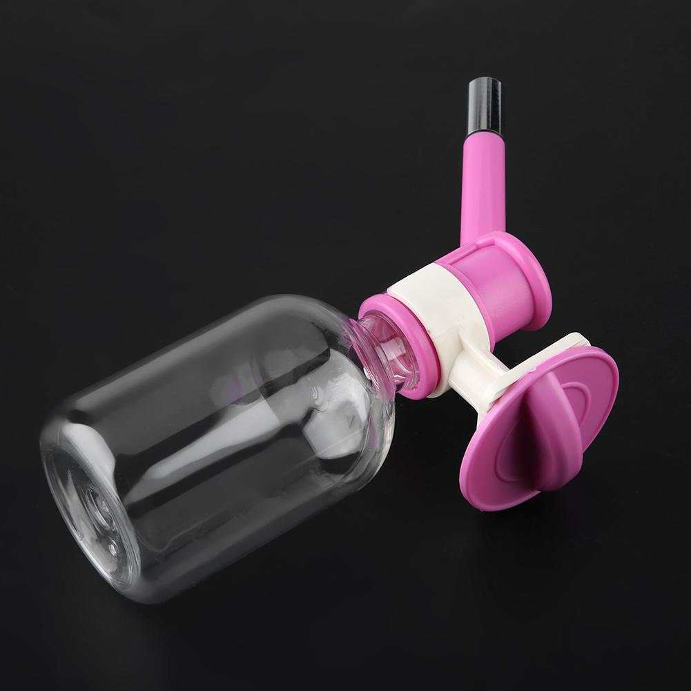 Pet Dog Hanging Drinking Bottle Head Fountain Portable Cat Water Dispenser(S 150ml Pink)