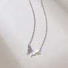 Trendy Silver Butterfly Charm Necklace For Women Unique Layered Design Jewelry Piece