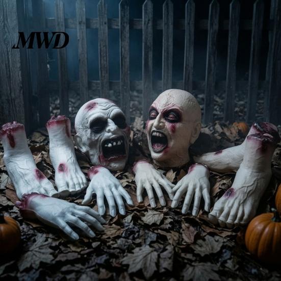 Artificial Bloodstains Anatomy 5 Pcs Halloween Body Parts Prop, Realistic Broken Head Hands Feet Set, Scary Window Display Items Blood Severed Zombie