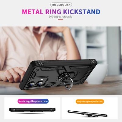 For Motorola Edge (2024) 5G Case PC+TPU Phone Cover with Rotary Ring Kickstand