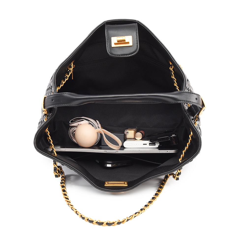 Women's Bucket Bag, New Fashionable Diamond Grid Women's Handbag, Large Capacity Commuting Tote Bag, High-end Sense Shoulder Bag