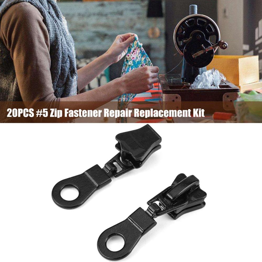 20pcs 1.57inch Replacement Kit Black Zipper Pulls Heavy Duty Zipper Sliders Fastener Replacement